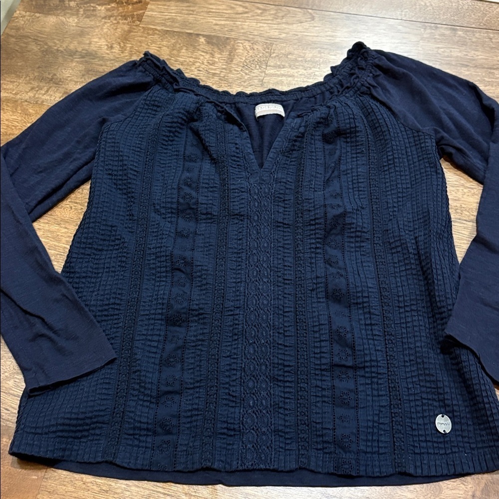 Napapijri Embroidered Eyelet Shirt Cotton & Modal Large